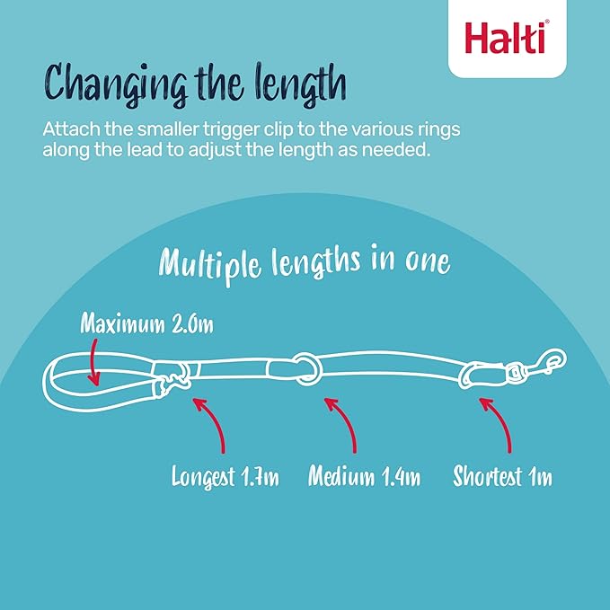 Halti Training Leash - Multifunctional Double-Ended Dog Leash, Ideal for Anti-Pulling Dog Training. Lightweight, Soft & Durable. Suitable for Puppies and Small Dogs (Size Small, Red, 2m)
