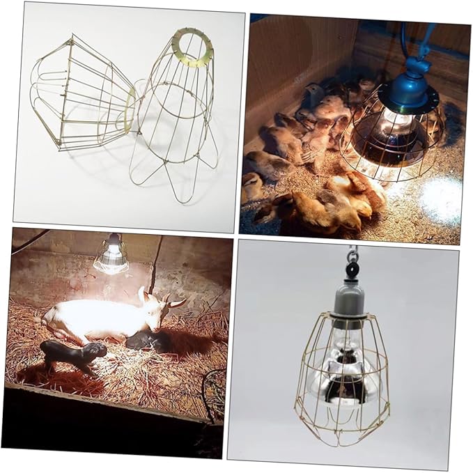 LIOOBO 3pcs Wear-Resistant Heating Bulb Cages for Reptiles and Livestock Safe Light Covers with Anti-Scald Design for Chickens and Animals