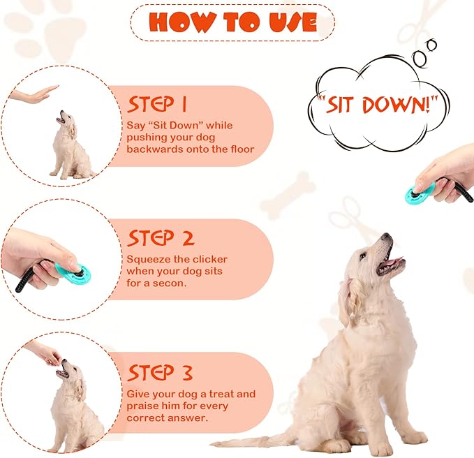 Kigeli 30 Pcs Dog Training Clicker for Pet with Wrist Strap Dog Cat Bird Clicker Puppy Training Supplies for Dogs Cats Horses Birds Behavioral Coaching Accessories (Multicolor)