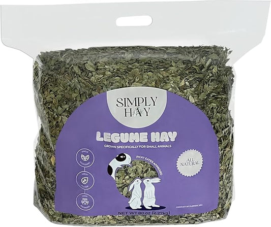Legume Hay – Premium Perennial Peanut Hay for Rabbits & Small Pets – Sweet, Appetizing Flavor, Nutrient-Rich, All-Natural, Hand-Packed on Family Farms (80 Ounces)