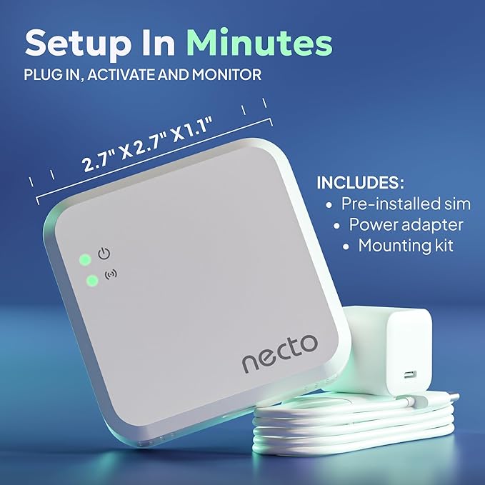 Cellular Temperature Monitor - Remote Power Failure Alarm & Humidity Sensor with Unlimited Alerts. Temp Monitoring System for RV Pet Safety, Vacation Home, Server Room. No Fees or WiFi Required