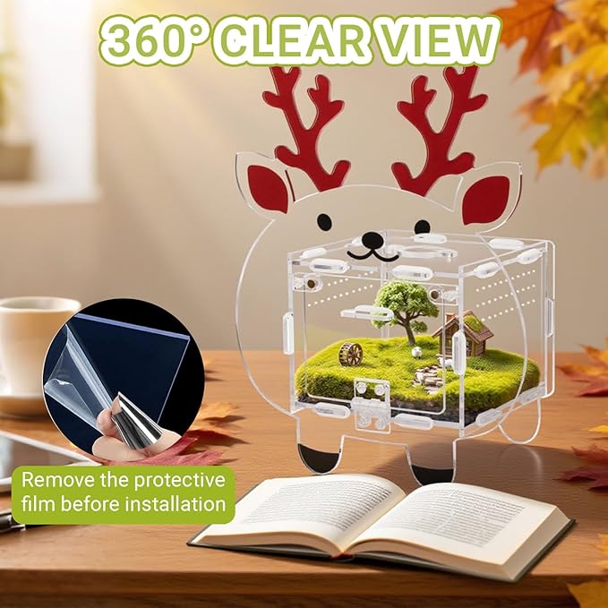 Acrylic Jumping Spider Enclosure with Magnetic Door - 4.7"x4.7"x3.5" Escape-Proof Habitat, Front Opening Terrarium for Tarantula, Reptiles & Insects