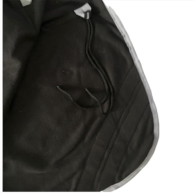 Majestic Ally Anti Pill Fleece Horse Blanket /Sheet with Silver Braided Rope (Black, 70)
