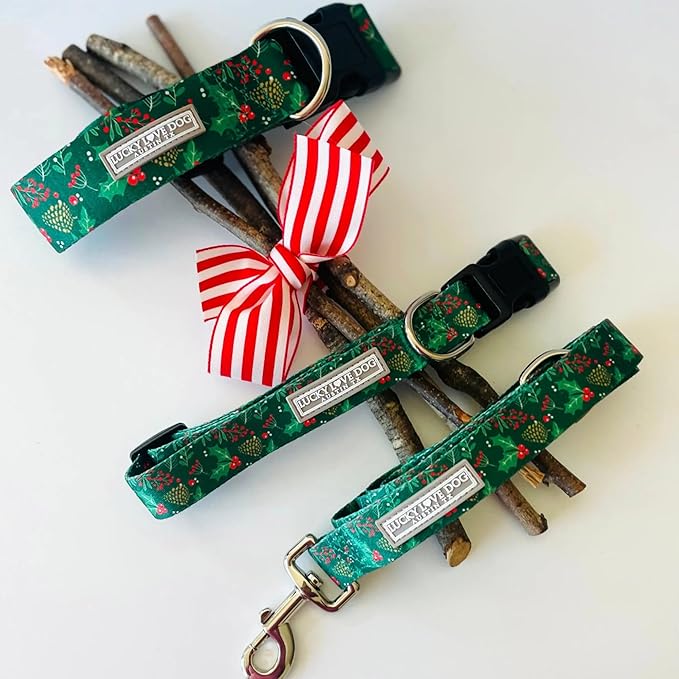 Lucky Love Dog - Adjustable Dog Collar with Easy Click Holly for Small Ones, Durable, & Comfortable for Male & Female Dogs, Pet Collar for Puppies & Adult Dogs - Holly, XS