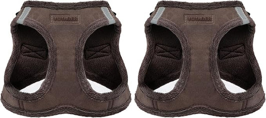 Voyager Step-in Plush Dog Harness – Soft Plush, Step in Vest Harness for Small and Medium Dogs by Best Pet Supplies - Chocolate Suede, XL (Chest: 20.5-23") (Pack of 2)