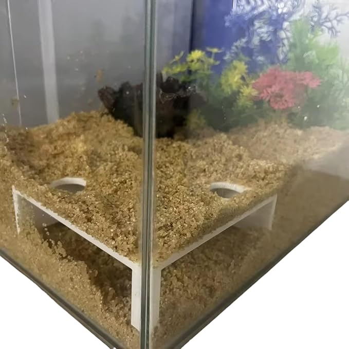 Aquarium Decoration, Axolotl Hide Corner Fish Tunnel Cave, 3 Modes (White)