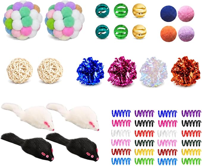 Cat Toys for Indoor Cats, 46 Pack Interactive Cat Toy Set for Kitten by YULOYI