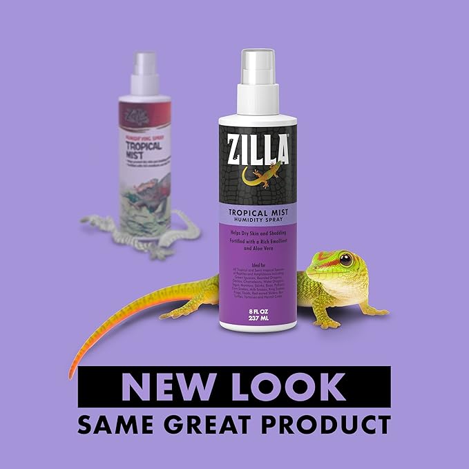Zilla Tropical Mist Humidity Spray, Ideal for All Tropical Reptiles and Amphibians, Fortified with Aloe Vera