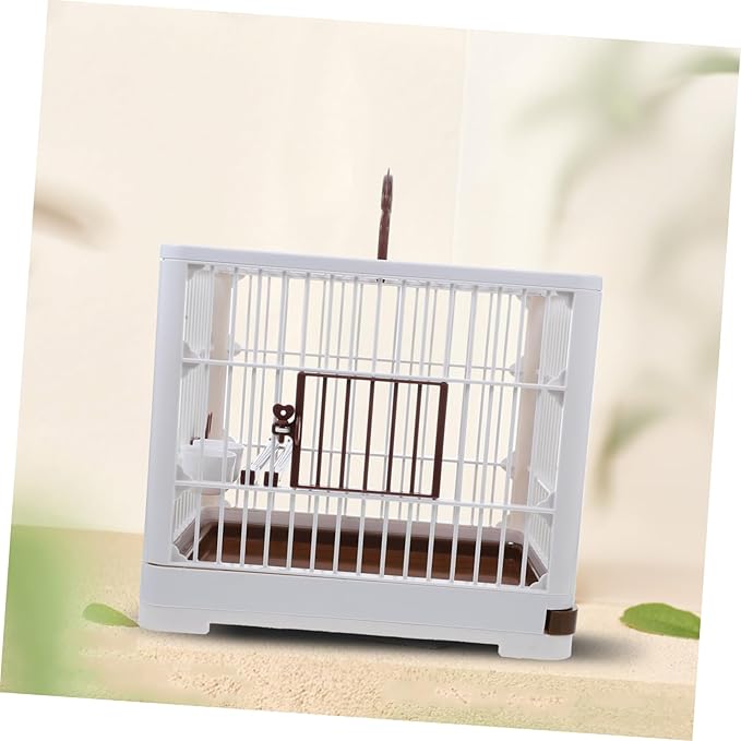 Foldable Parrot Travel Cage with Bird Stand Portable Carrier for Small Birds Easy to Clean Lightweight Design for Finches Parakeets and Budgies