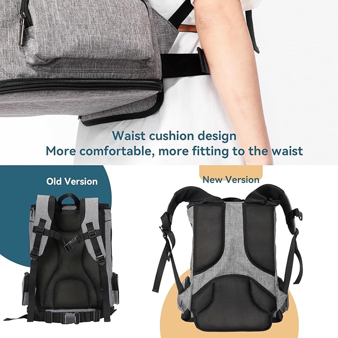 Petsfit Dog Backpack Carrier with Upgrade Waist Cushion Design to Better Fit the Waist, Suitable for Small and Medium Dogs Cats, and Rabbits up to 18 Pounds