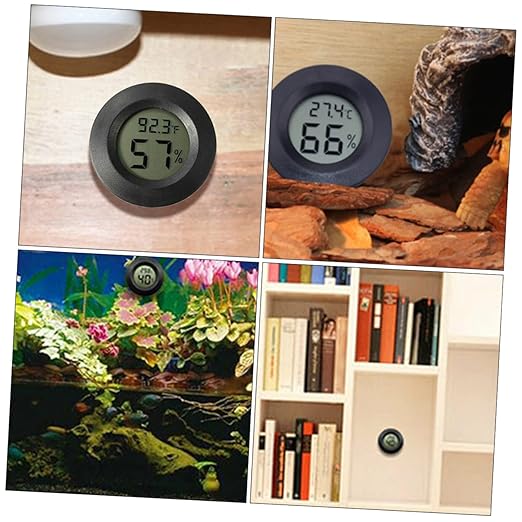 VICASKY 3sets Reptile Tank Accessories Mini Hygrometer Thermometer Digital Humidity Temperature Meter Ideal for Home Office and Travel 7pcs*3