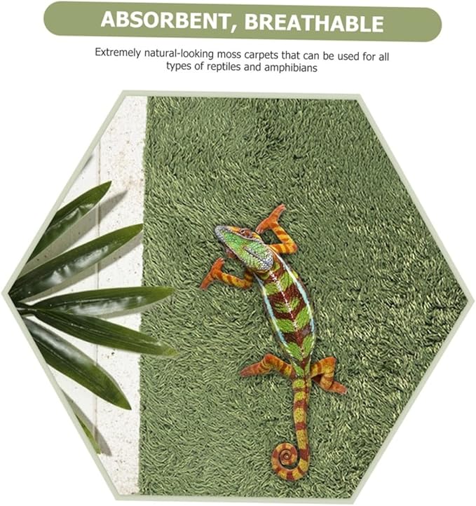 Household Reptile Carpet Mat Comfortable Fake Moss Bedding for Terrarium Non-Adhesive Substrate for Lizards Snakes and Tortoises