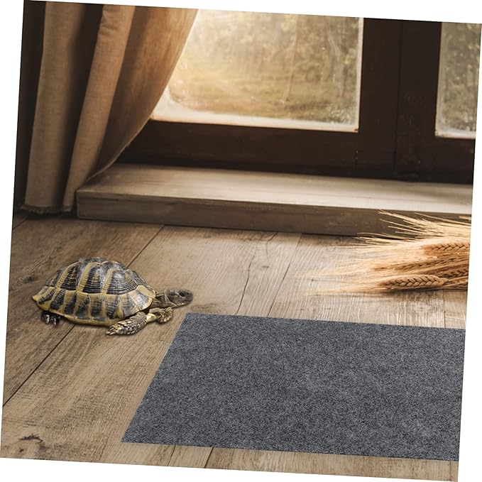 4pcs Reptile Terrarium Carpet Liner Absorbent Bedding Mat for Lizards Snakes Tortoises and Geckos Grey Substrate