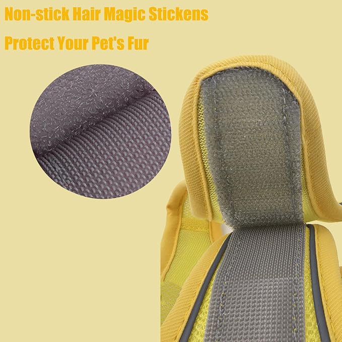 Sparkly Dog Harness Small Sized and Leash Set for Small Dogs Cats,Yellow S Puppy Harness, Step in Soft Dog Reflective Vest, Breathable Mesh Pet Harness. (Yellow, S)