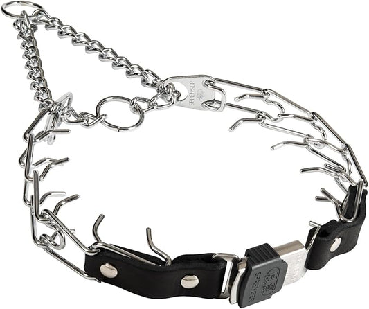 Herm Sprenger 3mm Prong Collar for Dog Training with Easy Quick Release Cliclock & ORing - German Made Dog Collar for Large Dogs (20-25" Neck)