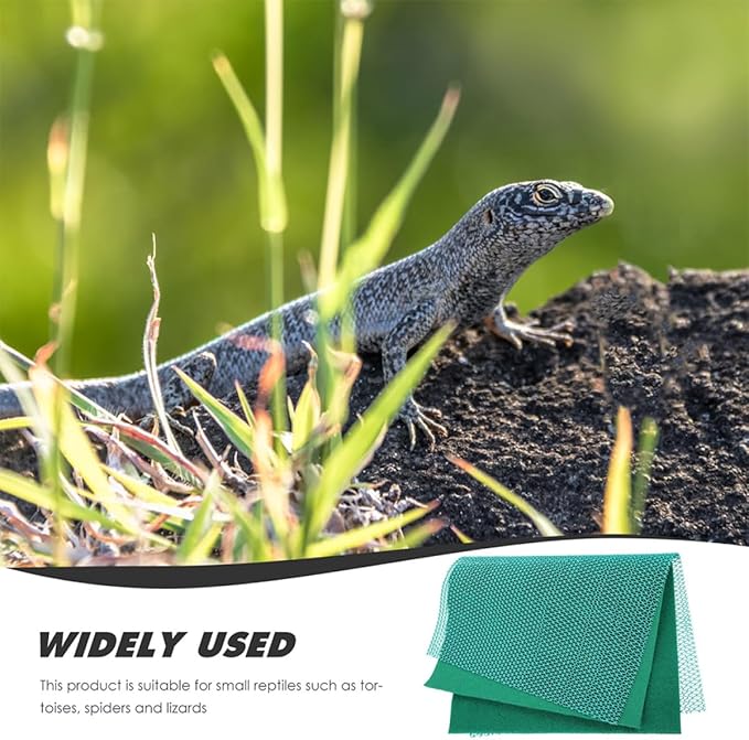 SEWACC Reptile Carpet Mat Moisture Absorbent Bedding for Tortoise and Lizard Terrariums Heat Preservation Substrate Protector for Pet Enclosures Green
