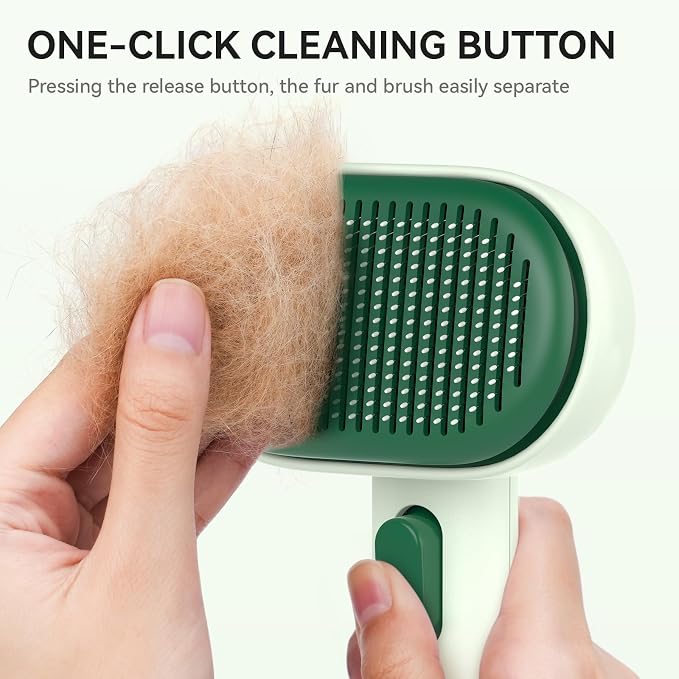aumuca Cat Brush for Shedding, Cat Brushes for Indoor Cats, Horses Grooming Deshedding Brush for Dog Kitten Horse Massage Removes Loose Fur, Forest Green - Image 4