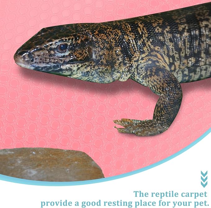 POPETPOP Reptile Carpet Pad for Terrarium Soft Substrate Mat for Bearded Dragons Snakes Lizards and Tortoises Easy to Clean Comfortable Bedding for Reptile Habitat