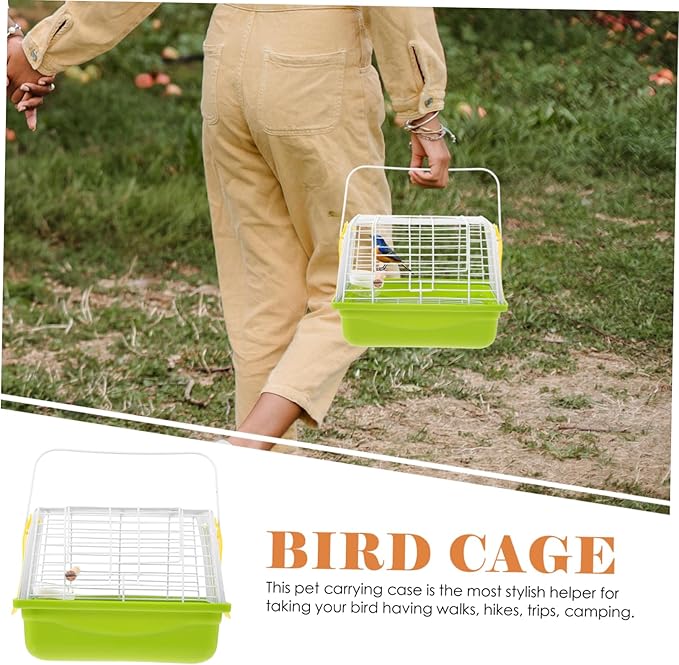 VANZACK 1 Set Portable Bird Carrier Cage with Handle Lightweight Pet Transportation Cage for Birds Parrots and More for Travel and Outdoor Use