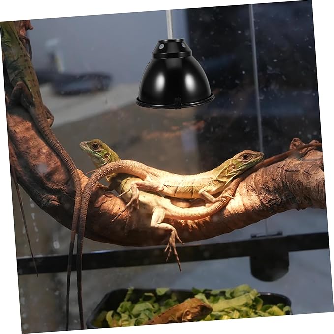 Ciieeo 1set Aluminum Dome Heat Lamp Shade for Reptiles Safety Cover Scald for Lizard Snake and Turtle Habitats Reflector