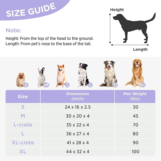 LE SURE Extra Large Dog Bed-Thick Shredded Chopped Foam Pet Bed Indoor with Removable Cover, Cute Modern Fuzzy Plush & Anti Slip Bottom, Brown