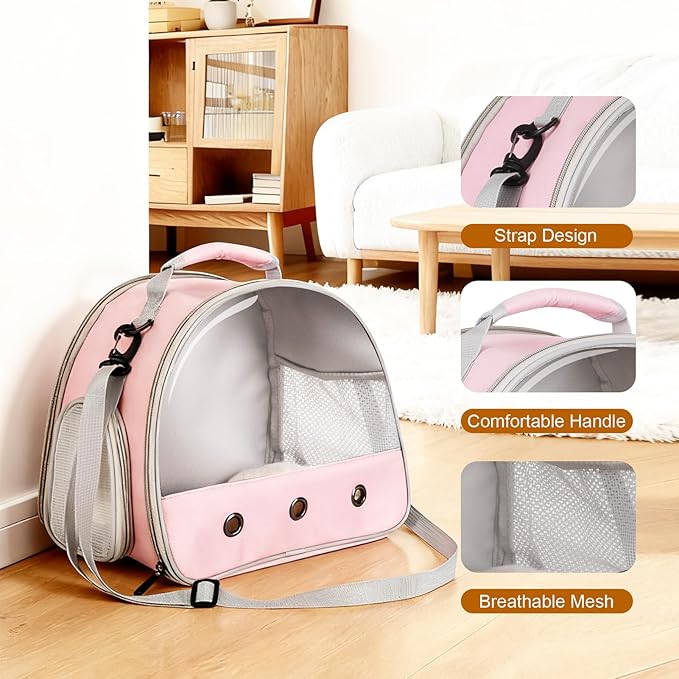 2-Pack Guinea Pig Carrier and Burrowing Bed, Portable Small Animal Cage with Clear Window, Plush and Fluffy Hideaway Pet Bed for Piggies, Hamster