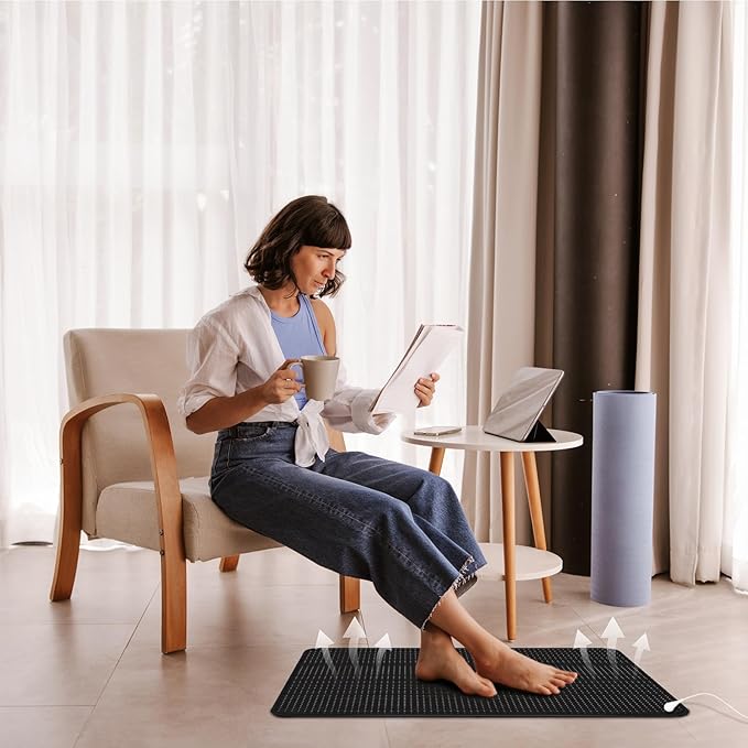 NIULAFR Grounding Mat with 15ft Grounding Cord, Grounding Pad 15.7 x 19.6 Inch, Earth Therapy for Better Sleep