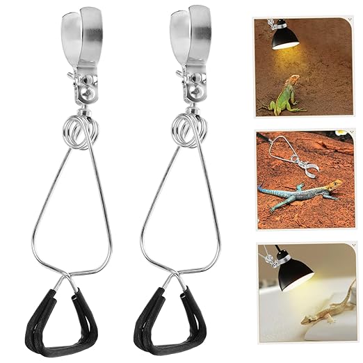 BESPORTBLE 4pcs Adjustable Reptile Light Clamp Fixture for Heat Lamp Support for Fish Tanks Aquariums Easy Install Lightweight Design for Reptile Plant Growth