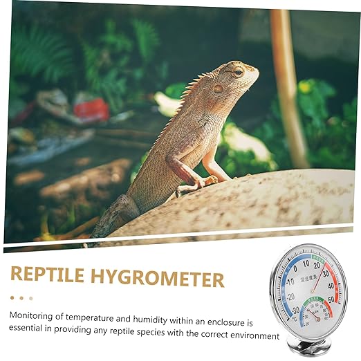 balacoo Reptile Temperature Humidity Gauge Terrarium Humidity Sensor Easy to Read Thermohygrometer Suitable for Reptiles Dual Scale