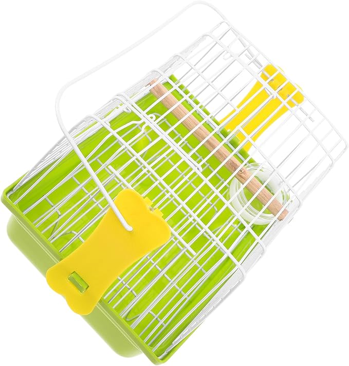 SUPVOX Portable Metal Bird Carrier Cage with Ventilated Wire Design Comfortable Travel Parrot Cage for Parakeets Lightweight Carrying Case for Outdoor Walks Hiking and Camping