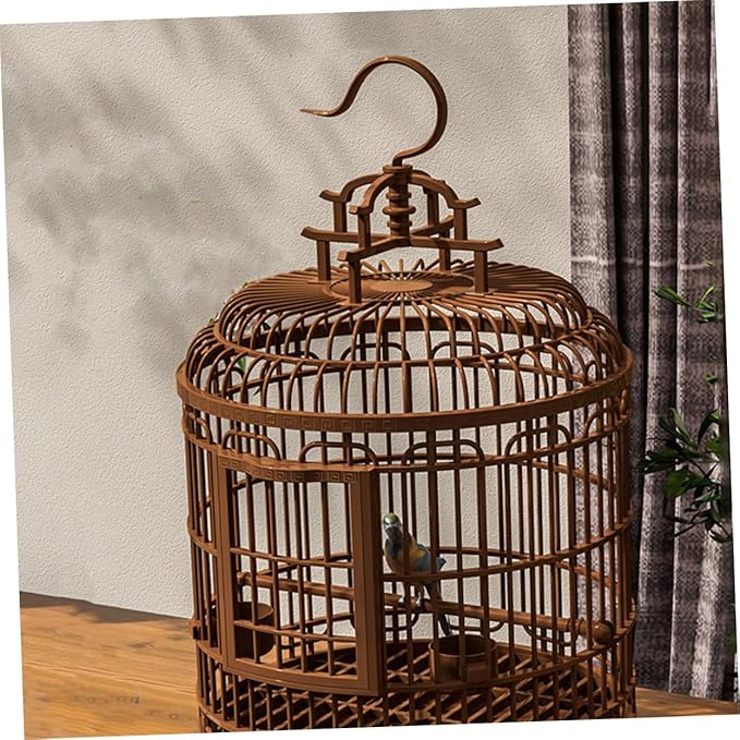 Large Retro Plastic Bird Carrier Cage for Lovebirds Parakeets Cockatiels Spacious Portable Easy Clean Design for Home Travel Use