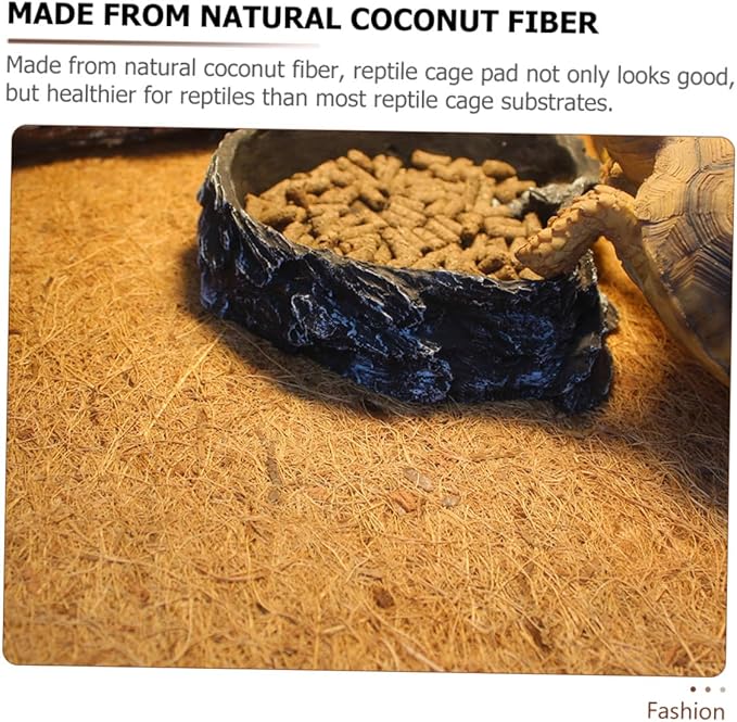 Angoily Reptile Terrarium Bedding Mat Coconut Fiber Substrate Liner for Lizards Tortoise Bearded Dragon Soft Non-Slip Insulation Carpet Pad for Glass Enclosures