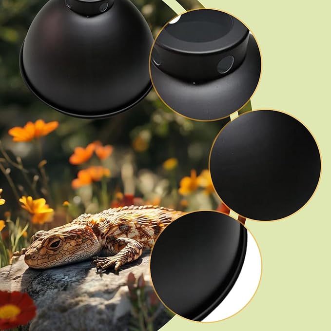 Baoblaze Reptile Dome Lamp Cover Lampshade Aluminum Accessories Replace Parts Light Shade for Turtles Bearded Dragon Reptile Terrarium, 8.5in White Lining