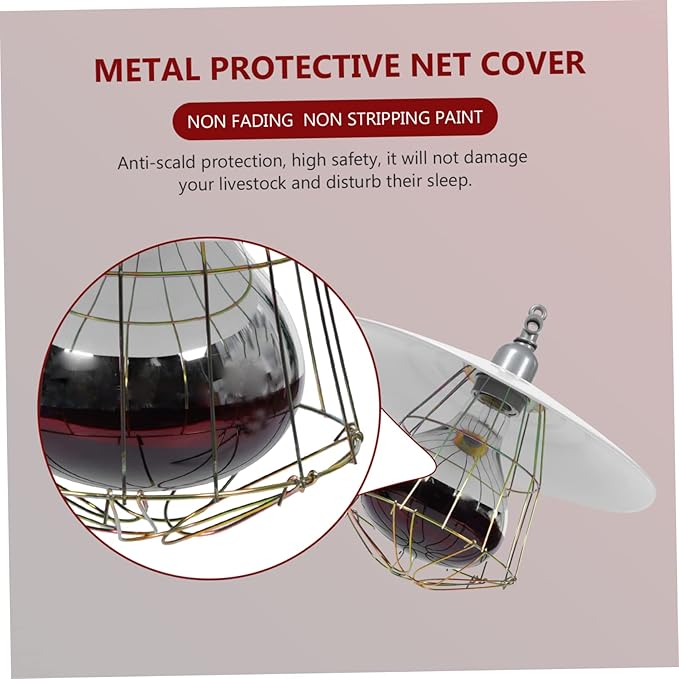 Kisangel 1pc Heating Lamp for Livestock and Reptile Pet Supplies Efficient Warmth for Incubators and Cages Net Design High Thermal Efficiency Random Random Color