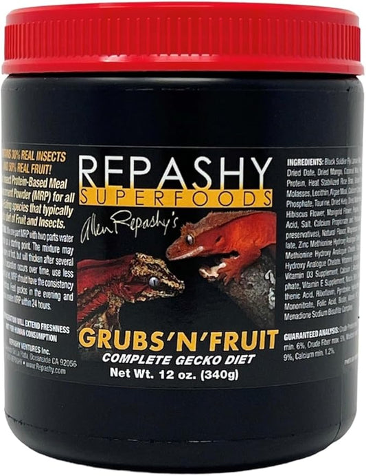 Repashy Grubs 'N' Fruit Crested Gecko Diet 12 Oz (3/4 lb) JAR