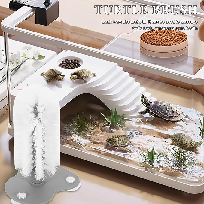 Turtle Shell Cleaning Brush Cup Turtle Scratcher for Shell Mud Removal Reptile Tank Accessories Safe Material