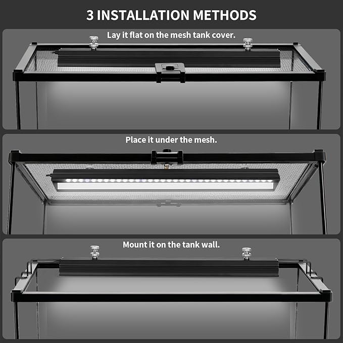 Zingbabu UVB Reptile Light, Dimmable UVA UVB Lamp with Timer & 3 Modes, Adjustable 5.0-20.0 Output, 6500K Daylight LED Reptile Tank Light for Bearded Dragon, Snake, Turtle, 10-40 Gallon (16 INCH)