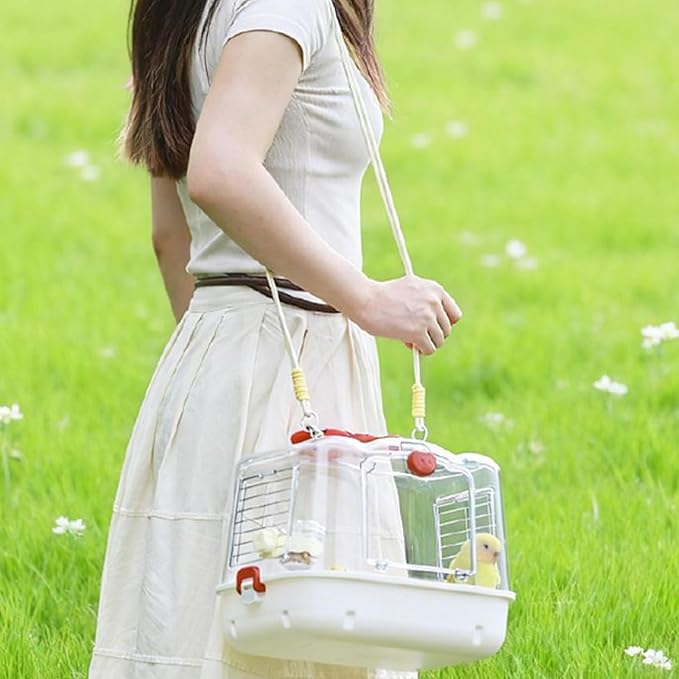 Acrylic Bird Travel Backpack, Lightweight Avian Carry Bag, Breathable Pet Carrier with Mesh Panels, Comfortable Shoulder Transport with Secure Zipper, Modern Clear Design for Stylish Shape
