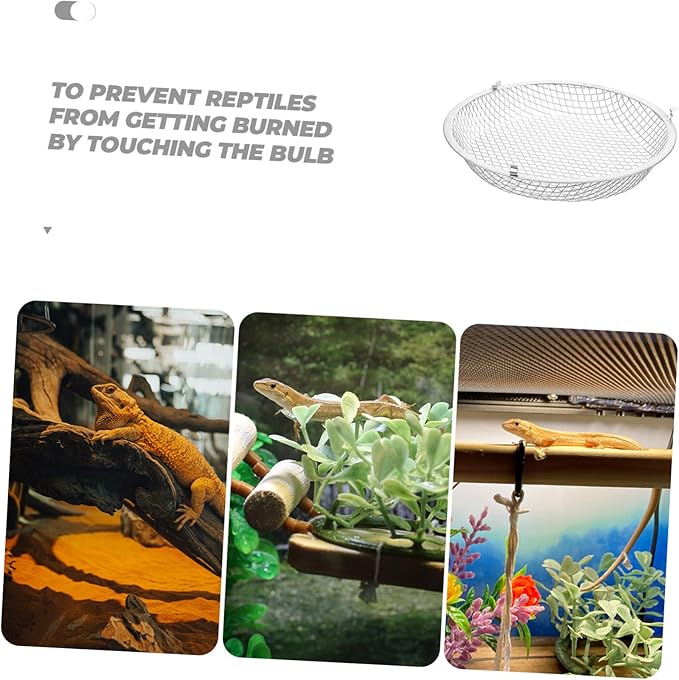 ibasenice Reptile Heat Lamp Shade Durable Mesh Cover for Pet Heating Quick Install Fits Various Reptile Boxes Enhances Aesthetics Protects Pets