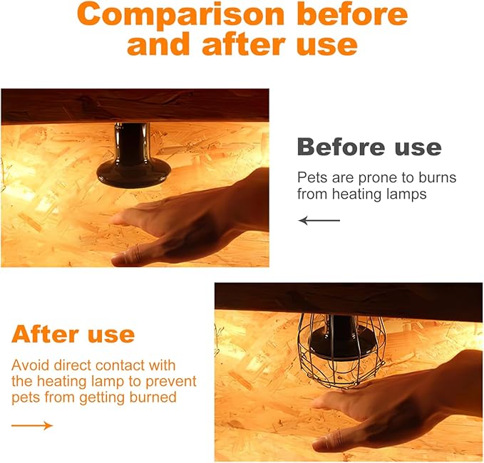 Luxshiny 1pc Scald- Reptile Lamp Shade Art Cover for Pet Boxes Easy to Install and Remove for Reptile Lighting