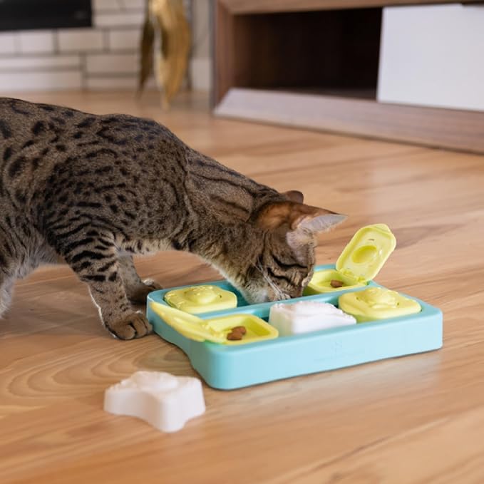 Catstages Nina Ottosson Kitty Cube Puzzle Cat Toy Treat Puzzle, 8.7" - Image 7