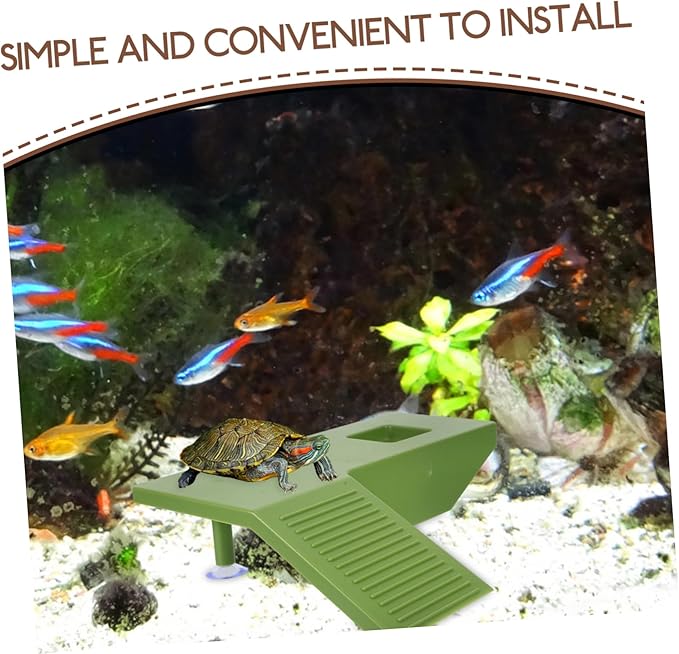 Abaodam Turtle Basking Platform Ramp Aquatic Turtle Climbing Area for Tortoise Tanks and Sturdy Basking Habitat for Healthy Sunbathing and