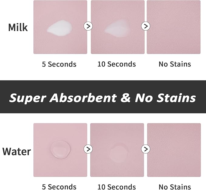 HotLive Dog Food Mat - Absorbent Cat Mat for Food and Water, No Stains Pet Feeding Bowl Mat, Easy to Clean Pet Placemats, Quick Dry Dog Water Dispenser Mat for Messy Drinkers | Paw Pink 12"x 19"