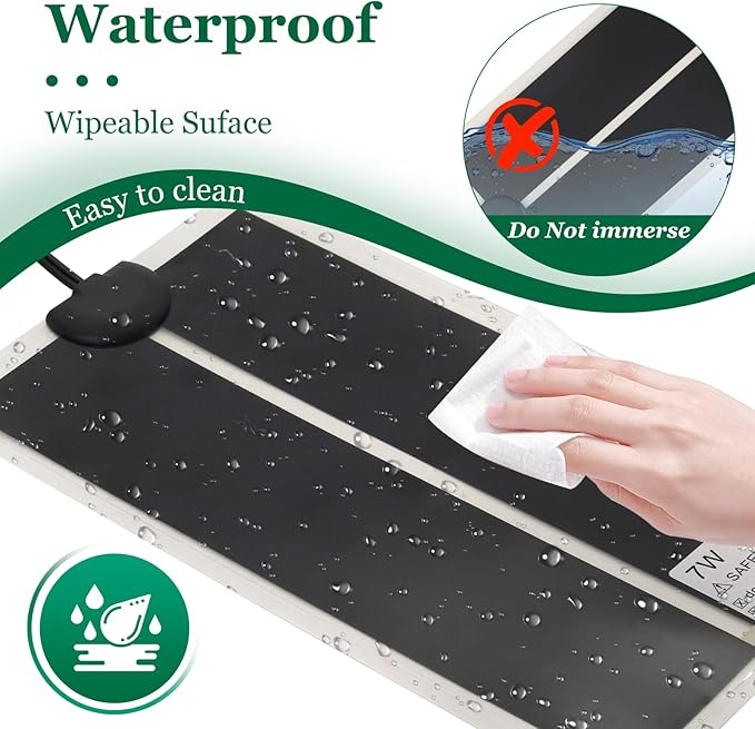 Reptile Heating Mat for Amphibians Tortoises Gecko Snake,Under Tank Heater (7W)