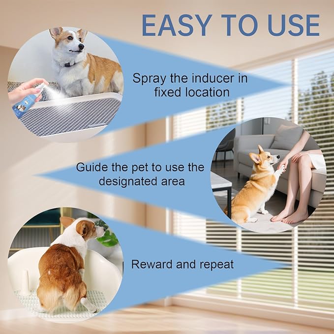 Potty Training Spray for Dogs Dog Potty Training Spray Go Here Dog Potty Training Spray Address Canine Inappropriate Elimination Habits for Indoor & Outdoor Environments (Smoke Blue)