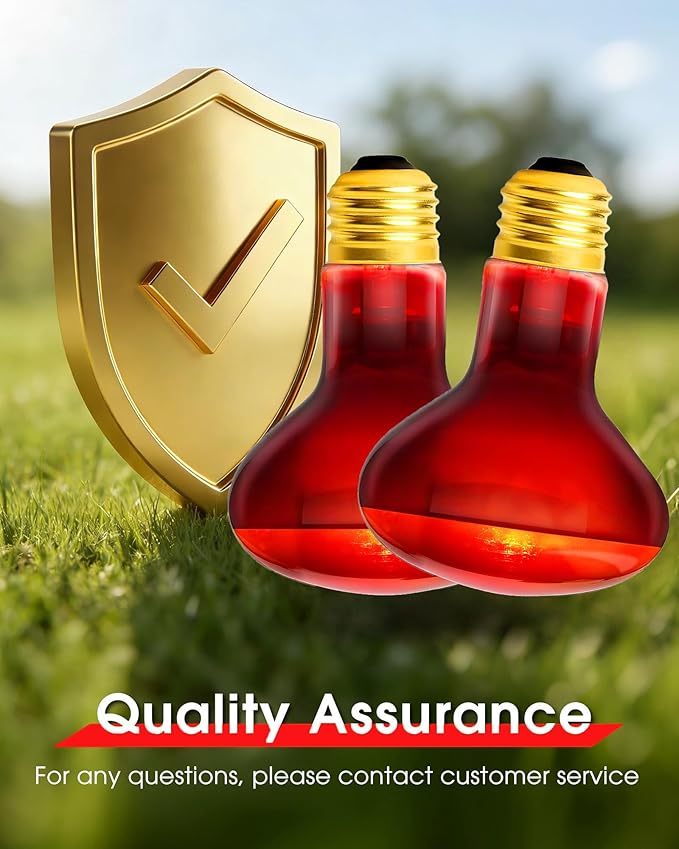 EvaStary 100W Infrared Heat Lamp Bulbs, 2 Pack Reptile Red Heat Lamp Bulb Infrared Basking Spot Light for Reptiles for Bearded Dragon, Turtle, Lizard, Snake, Chickens, Pets