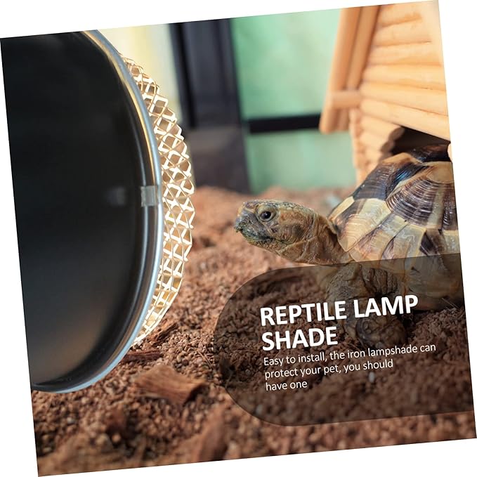 Happyyami Reptile Heating Lamp Shade Mesh Cover Insulation for Lizard Snake Terrariums Easy to Install Scald Prevention Sturdy Design for Pet Safety