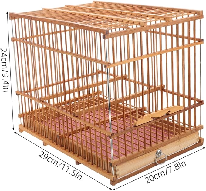 Retro Bird Travel Carrier Cage Small Bird Cage for Lovebirds Parakeets Cockatiels Portable Carrying Case
