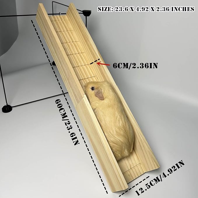 Guinea Pig Bridge, Small Animal Wooden Ladder Ramp, Guinea Pig Cage Ramp Bridge, Guinea Pig Cage Accessories for Guinea Pigs, Ferrets, Chinchillas (Large)