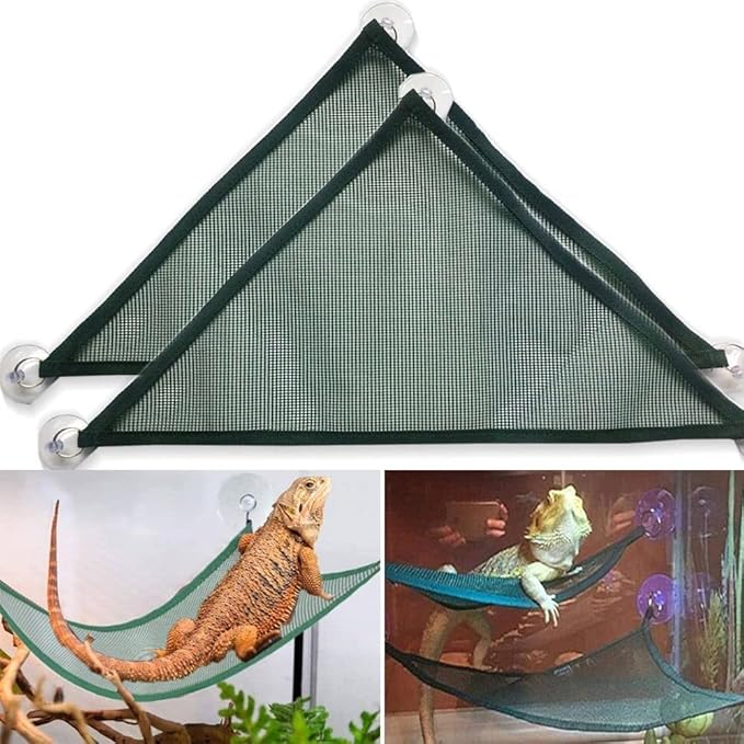 gofidin 2PCS Bearded Dragon Lizard Hammock Reptile Hammock Lounger Ladder Accessories for Bearded Dragons Geckos Lizards Reptile